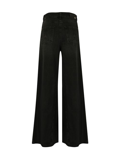 Jeans wide leg a vita bassa in denim black Patrizia Pepe | 8P0755 D1WZNK463